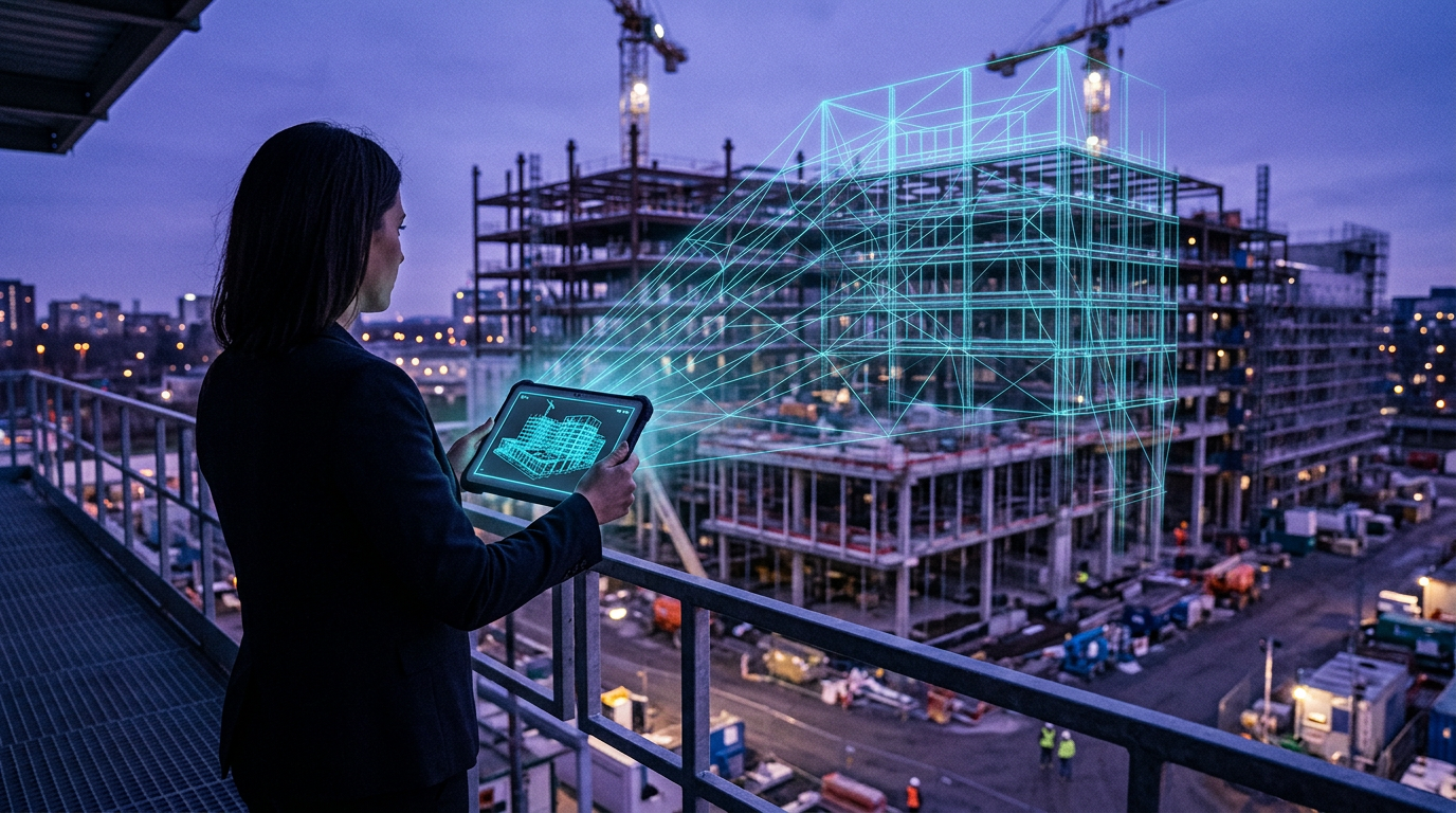 3D-Scan und BIM-Modell einer Baustelle – digitaler Zwilling